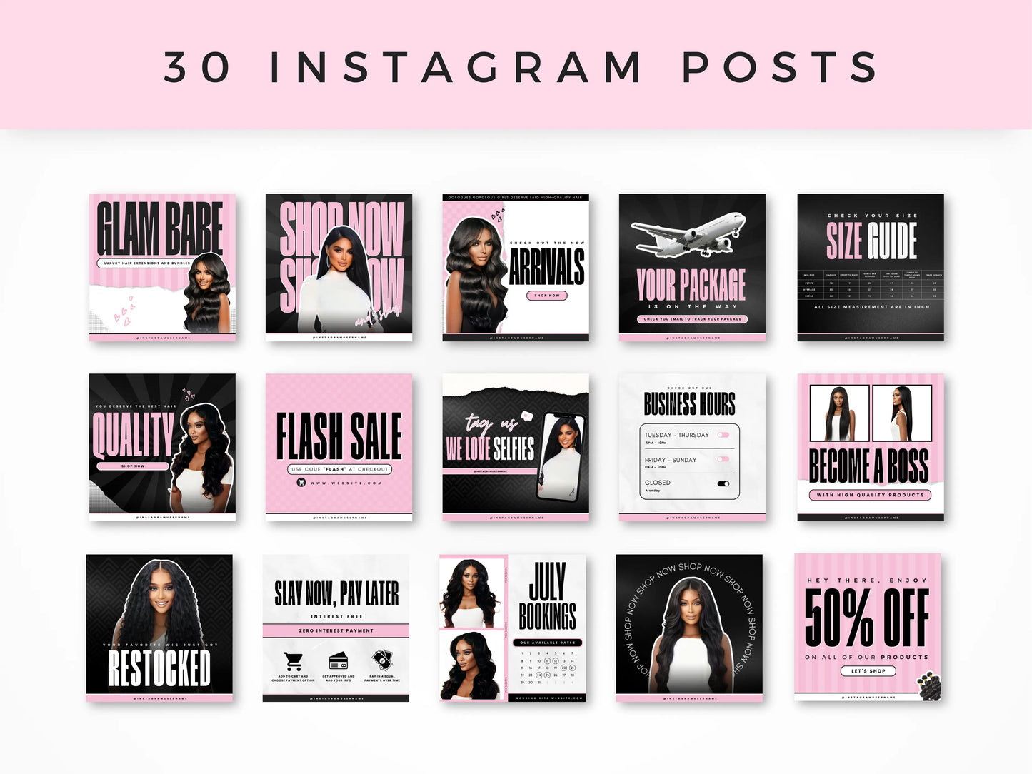 Pink Hair Instagram Kit - Shaima Studio