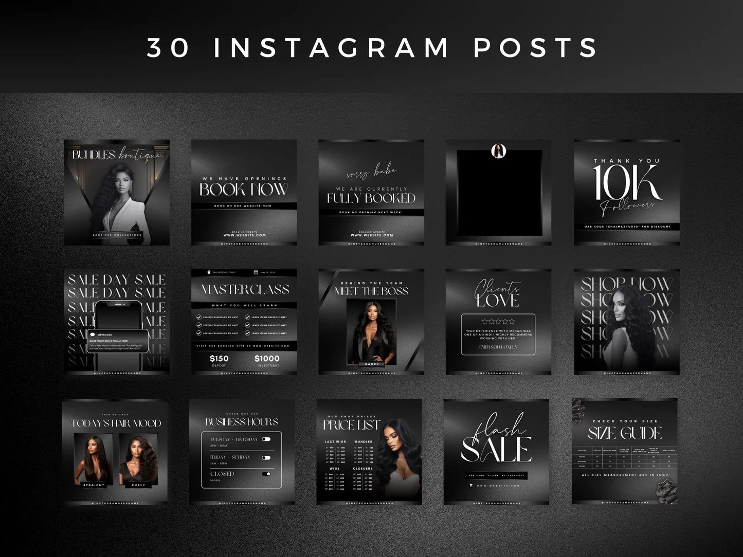 Black Hair Instagram Kit - Shaima Studio