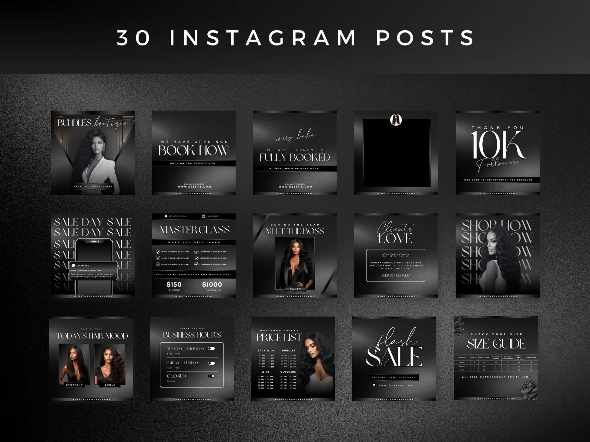 Black Hair Instagram Kit - Shaima Studio