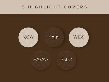 30 Brown & Gold Fashion Instagram Kit 5 highlight covers