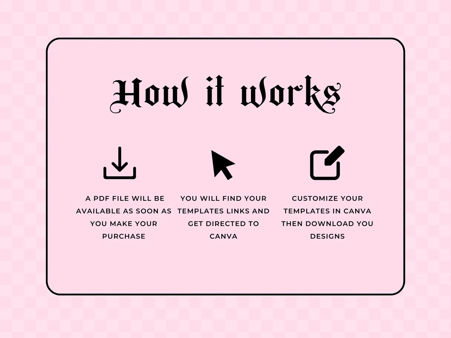 30 Pink & Black Fashion Instagram Kit how it works