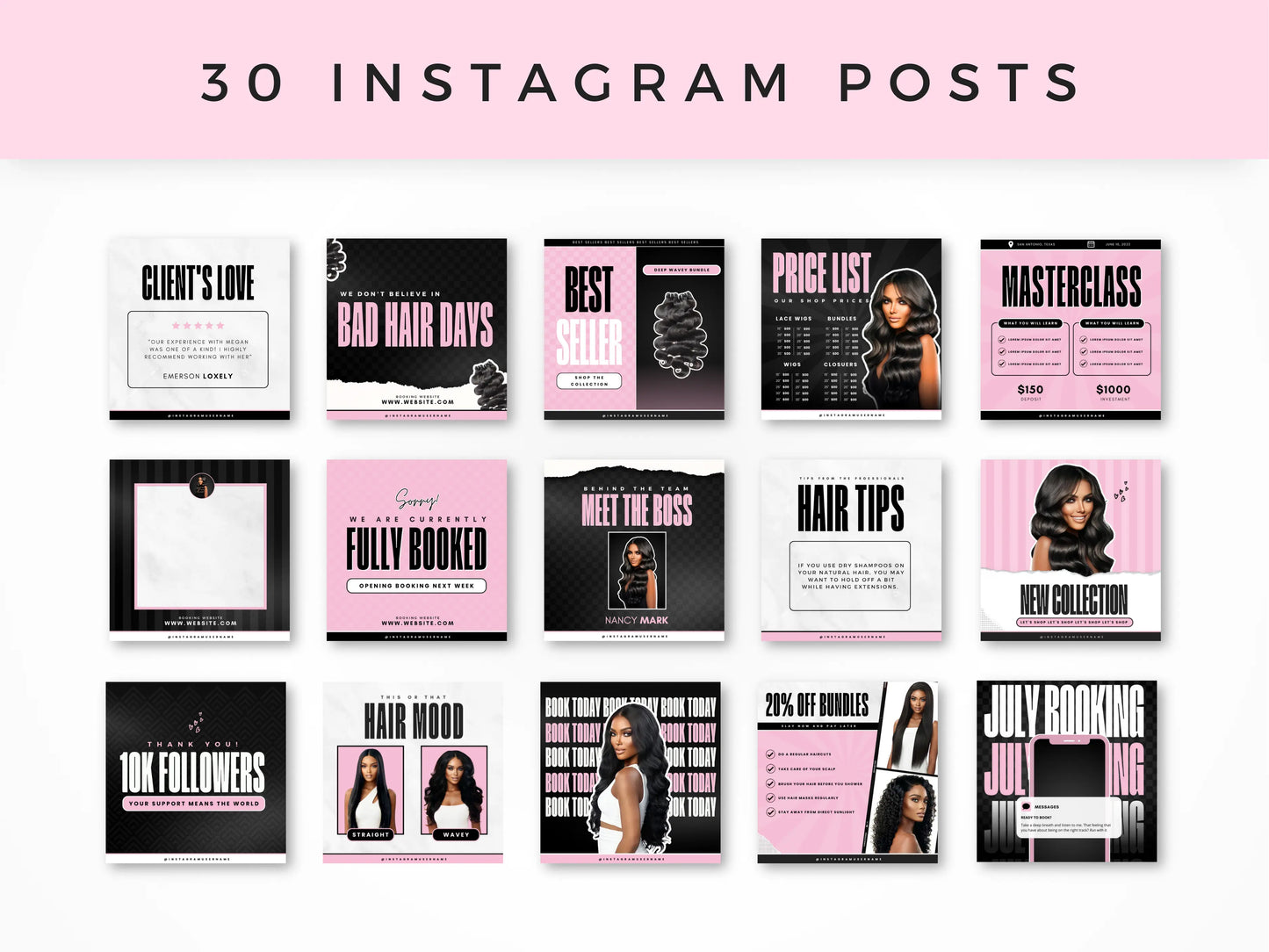 Pink Hair Instagram Kit - Shaima Studio