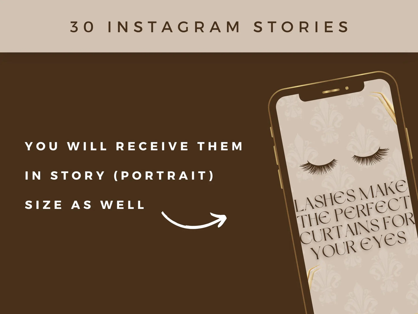 Gold & Brown Lash Tech Instagram Kit - Shaima Studio