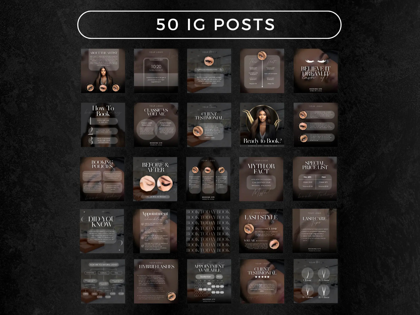 Minimal Black Lash Tech Instagram Kit - Shaima Studio