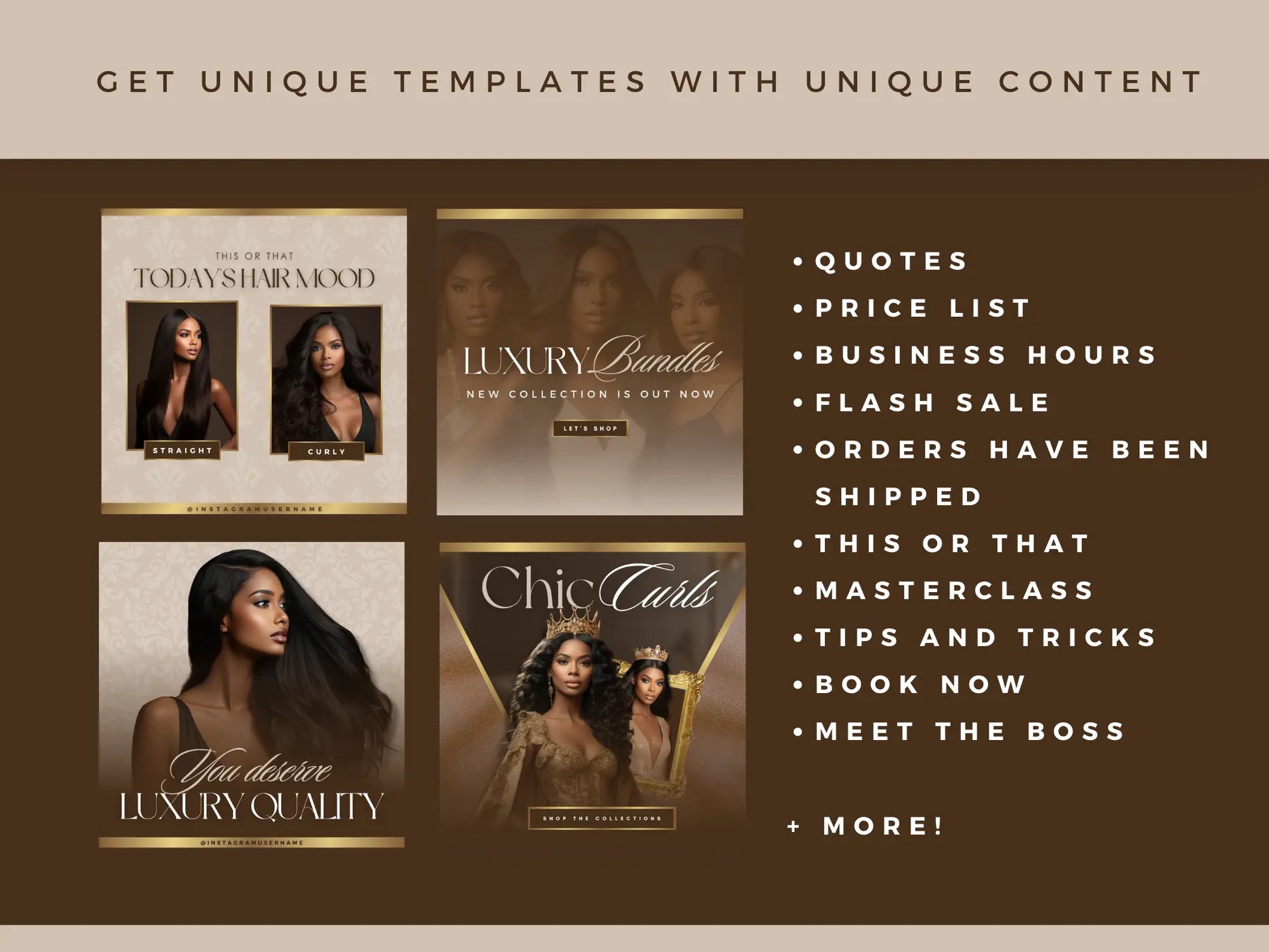 Brown & Gold Hair Instagram Kit - Shaima Studio