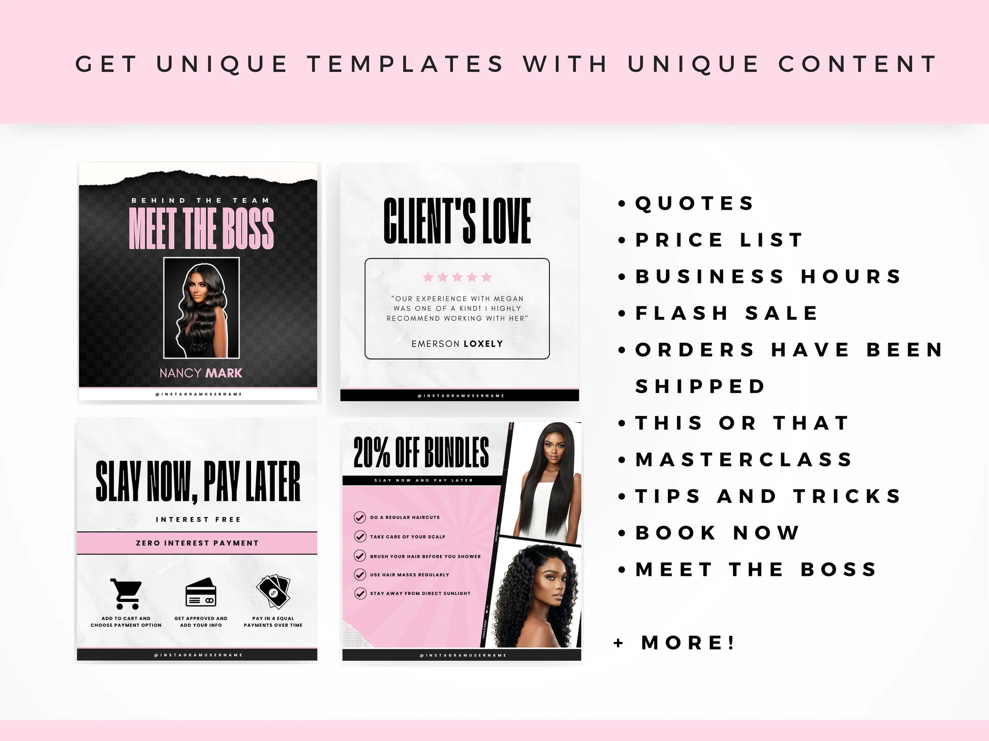 Pink Hair Instagram Kit - Shaima Studio