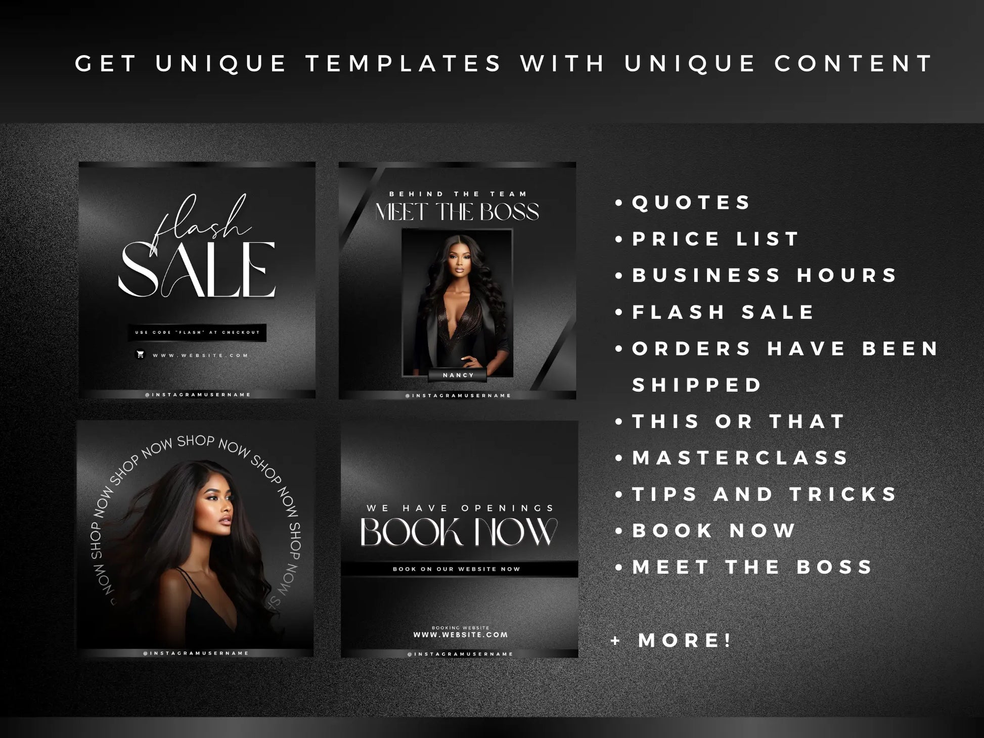 Black Hair Instagram Kit - Shaima Studio