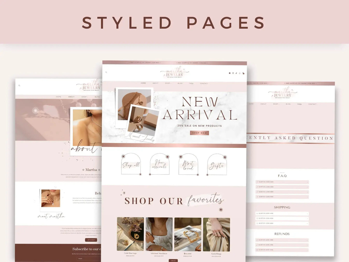 Luxury Jewelry styled pages