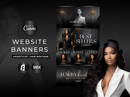 Luxury Black Hair Web Banners