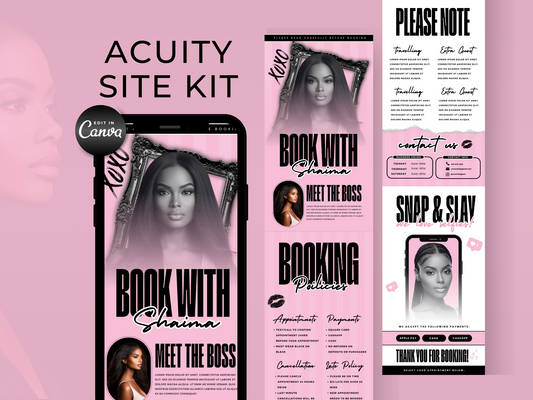 Pink & Black Acuity Scheduling Site Template