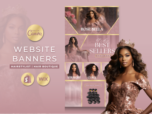 Luxury Rose Gold Hair Web Banners