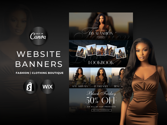 Minimal Black Fashion Web Banners