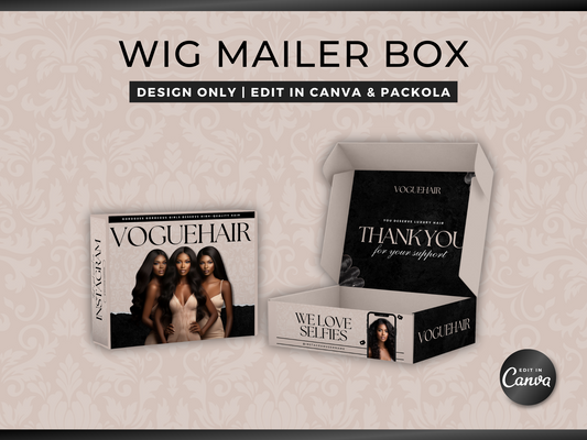 Beige Wig Mailer Box