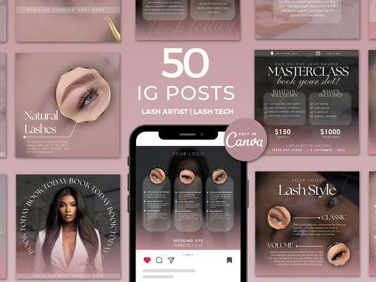 Gold & Pink Lash Tech Instagram Kit