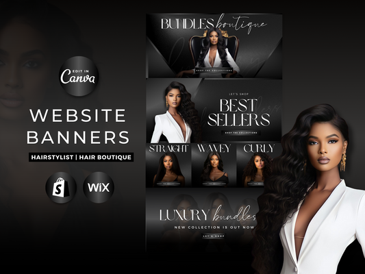 Classy Black Hair Web Banners