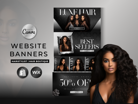 Black & Silver Hair Web Banners