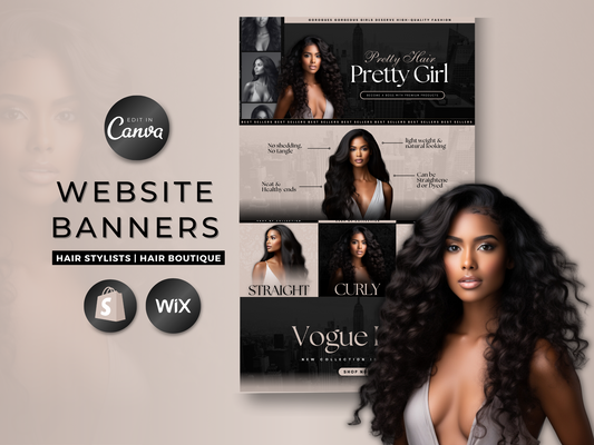 Beige Hair Web Banners