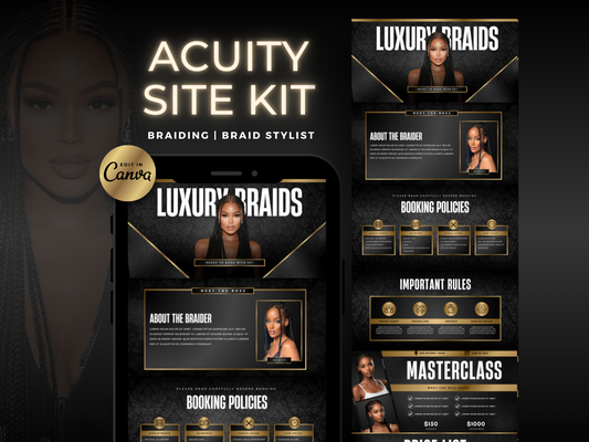 Black & Gold Braiding Acuity Scheduling Site