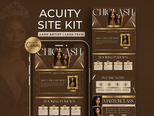 Brown & Gold Lash Tech Acuity Scheduling Site