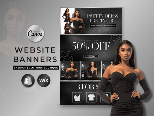 Black & Silver Fashion Web Banners