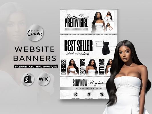 White & Silver Fashion Web Banners