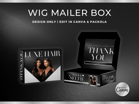 Silver Black Wig Mailer Box