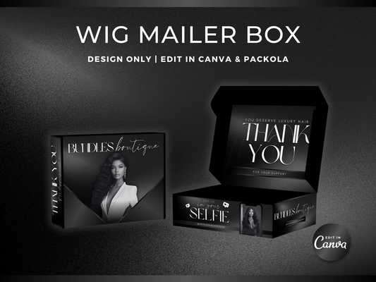 Black Wig Mailer Box