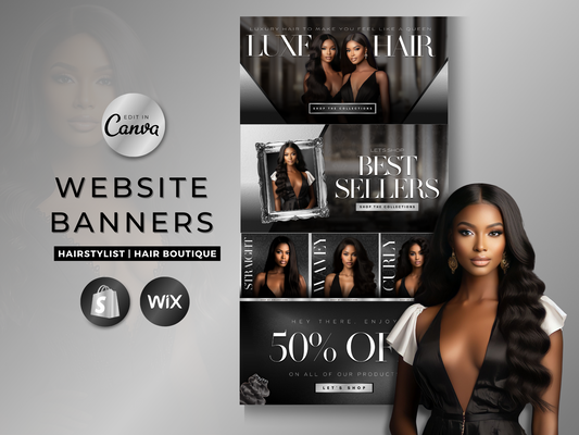 Luxury Silver Hair Web Banners
