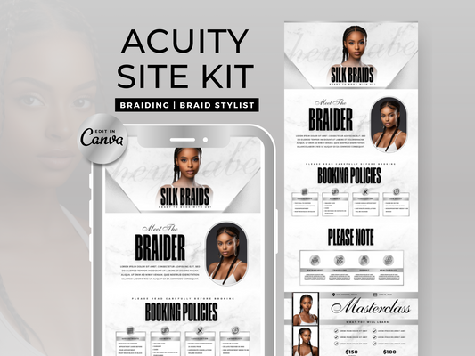 Silver & White Braiding Acuity Scheduling Site