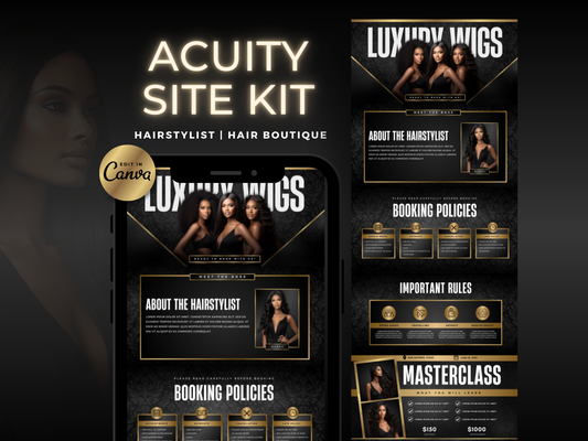 Gold & Black Hair Acuity Scheduling Site