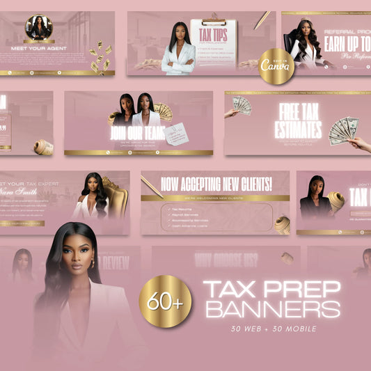 60 Tax Prep Banners | Accountant Templates | Corporate Business Website Banners | Credit Repair | Tax Consultation Banner | Shopify | Wix