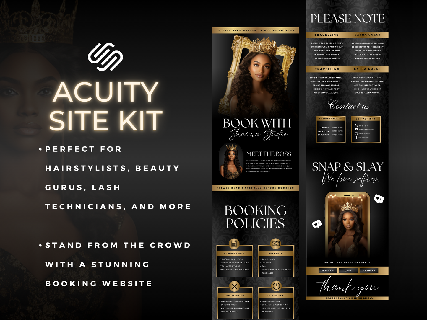 Gold & Black Acuity Scheduling Site