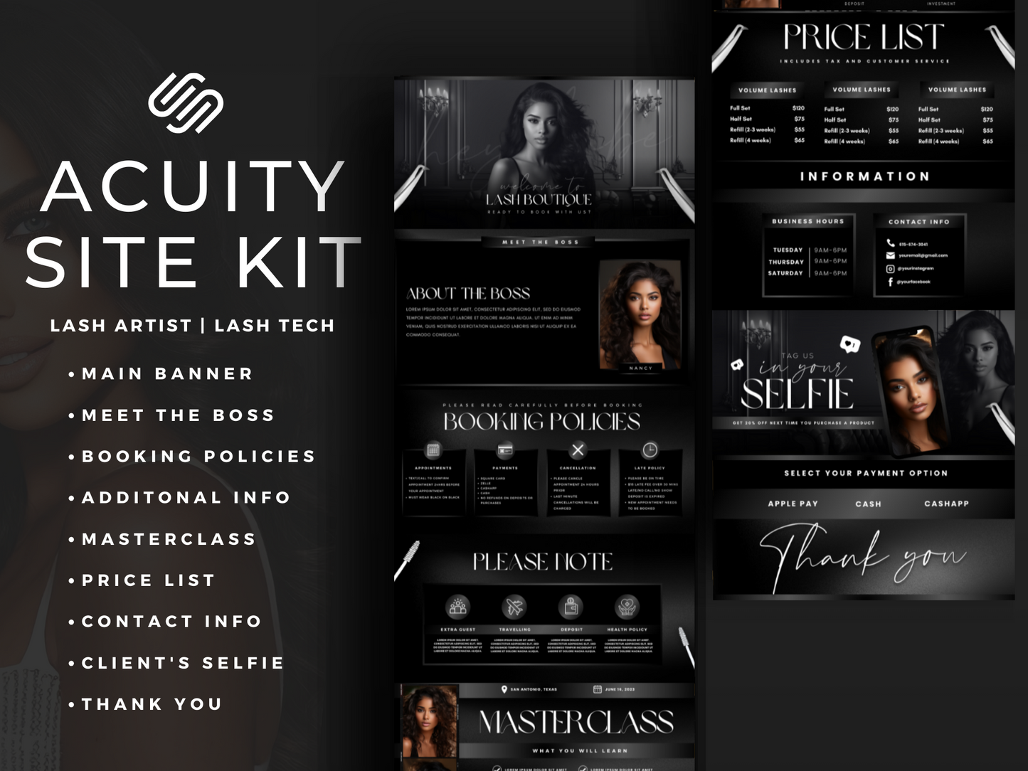 Black Lash Tech Acuity Scheduling Site