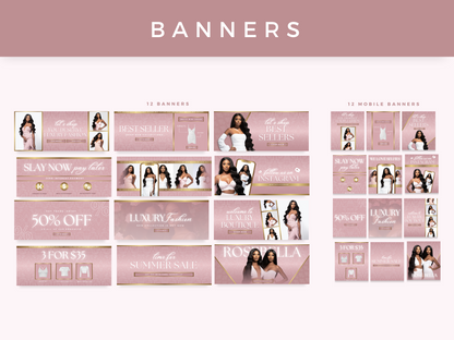 Rose Gold Fashion Web Banners