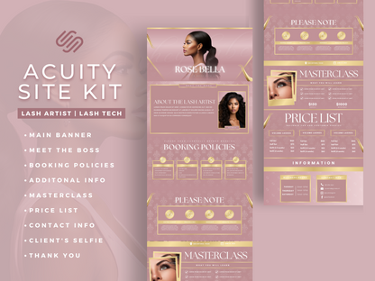 Rose Gold Lash Tech Acuity Scheduling Site