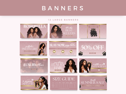 Rose Gold Hair Web Banners