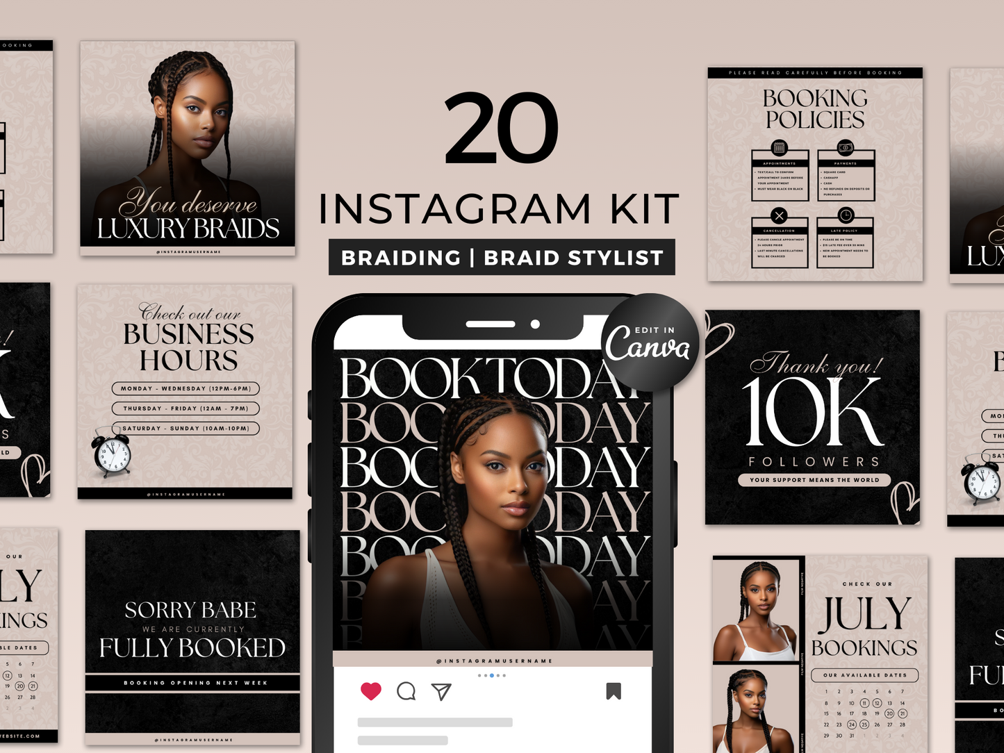Beige Braiding Instagram Kit