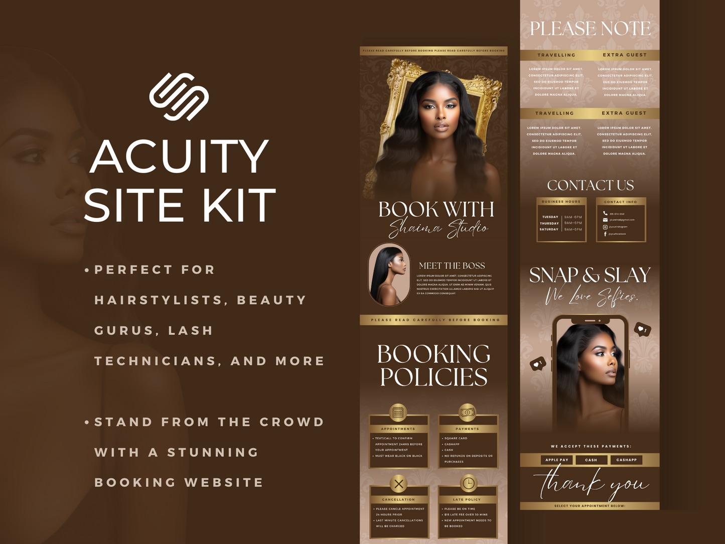 Brown & Gold Acuity Scheduling Site