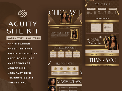 Brown & Gold Lash Tech Acuity Scheduling Site