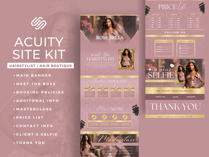 Rose Gold Hair Acuity Scheduling Site