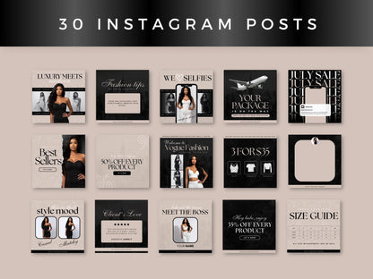 30 Beige Fashion Instagram Kit instagram posts 2