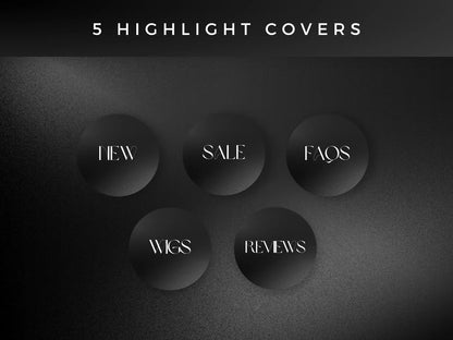 30 Black Fashion Instagram Kit 5 highlight covers