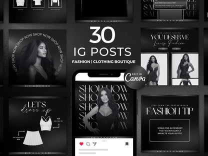 30 Black Fashion Instagram Kit 