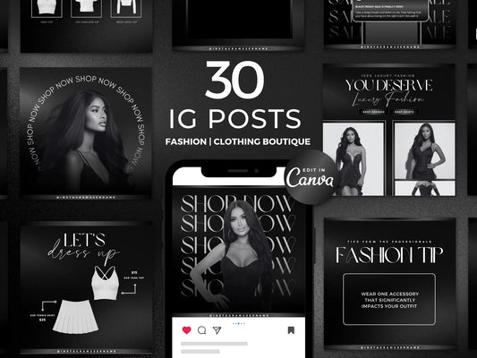 30 Black Fashion Instagram Kit 