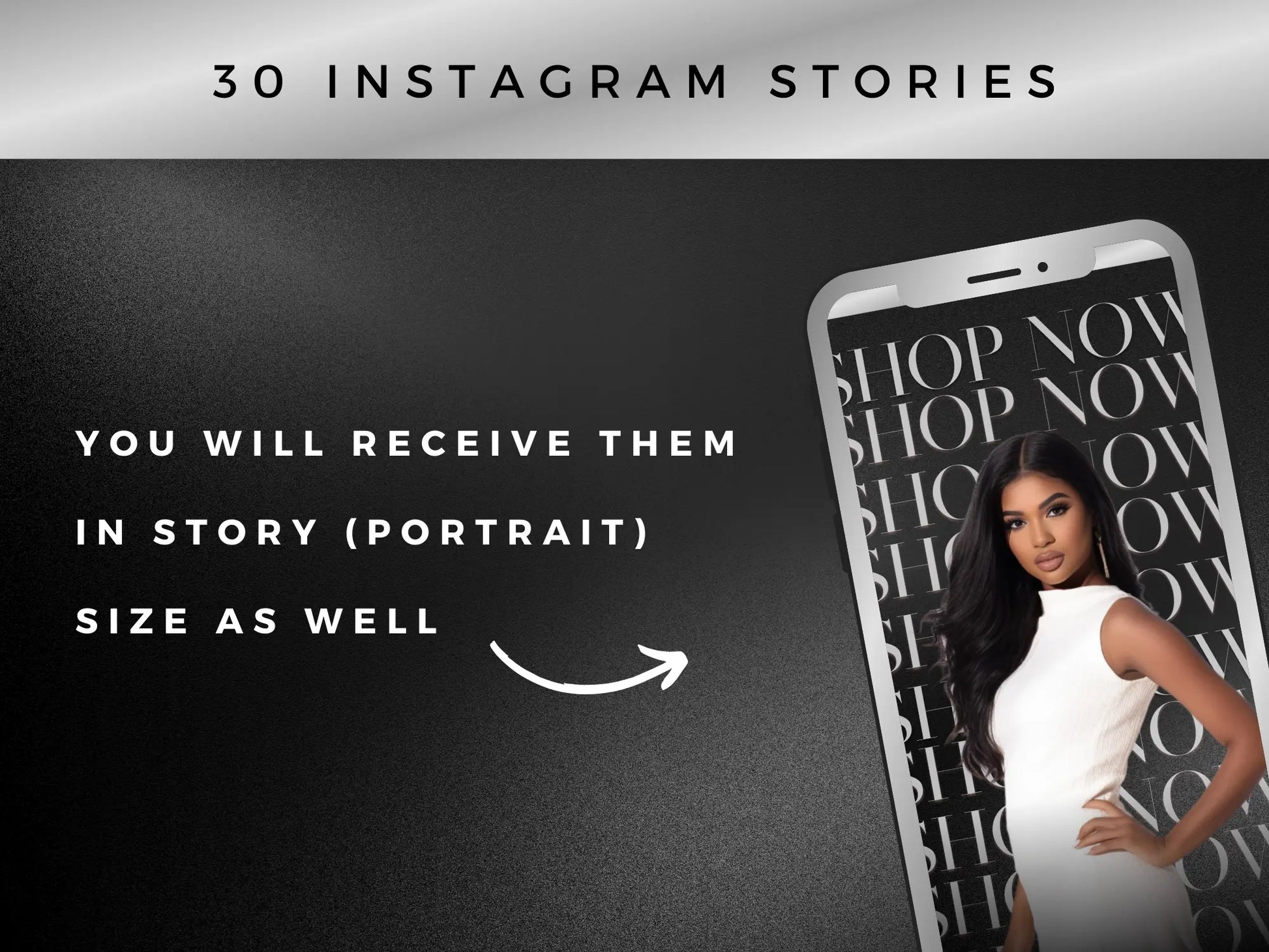 30 Black & Silver Fashion Instagram Kit instagram stories
