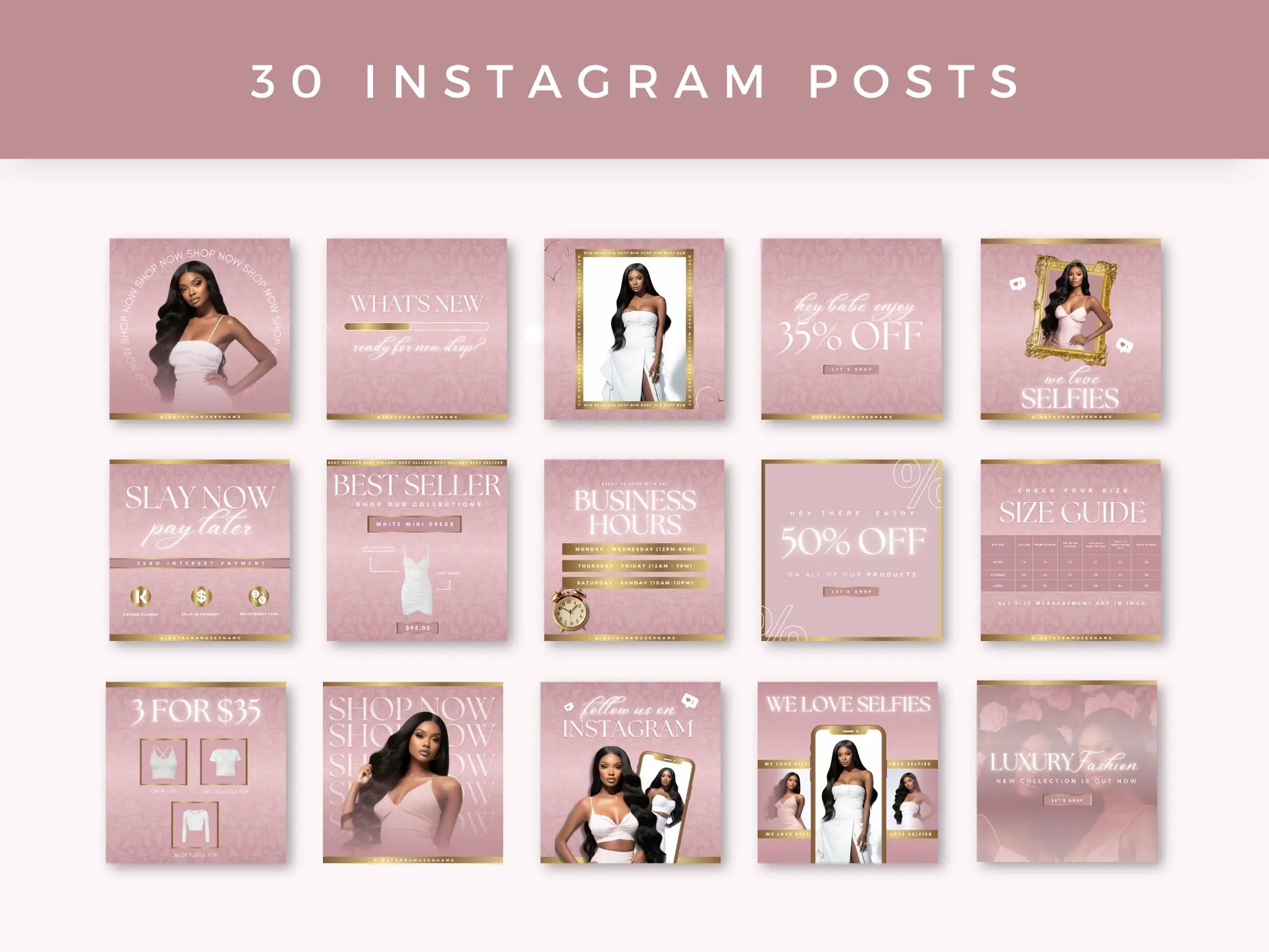 30 Rose Gold Fashion Instagram Kit instagram posts