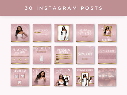30 Rose Gold Fashion Instagram Kit instagram posts
