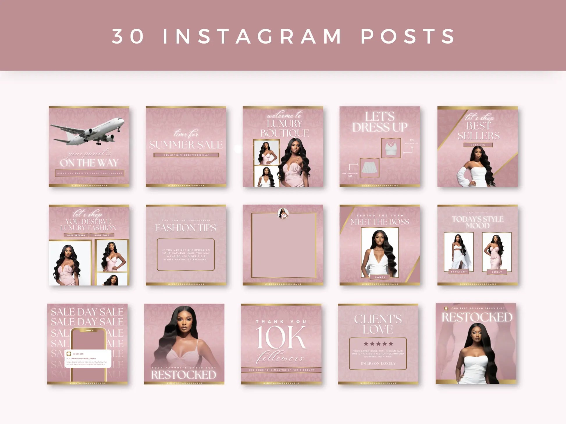 30 Rose Gold Fashion Instagram Kit instagram posts 2