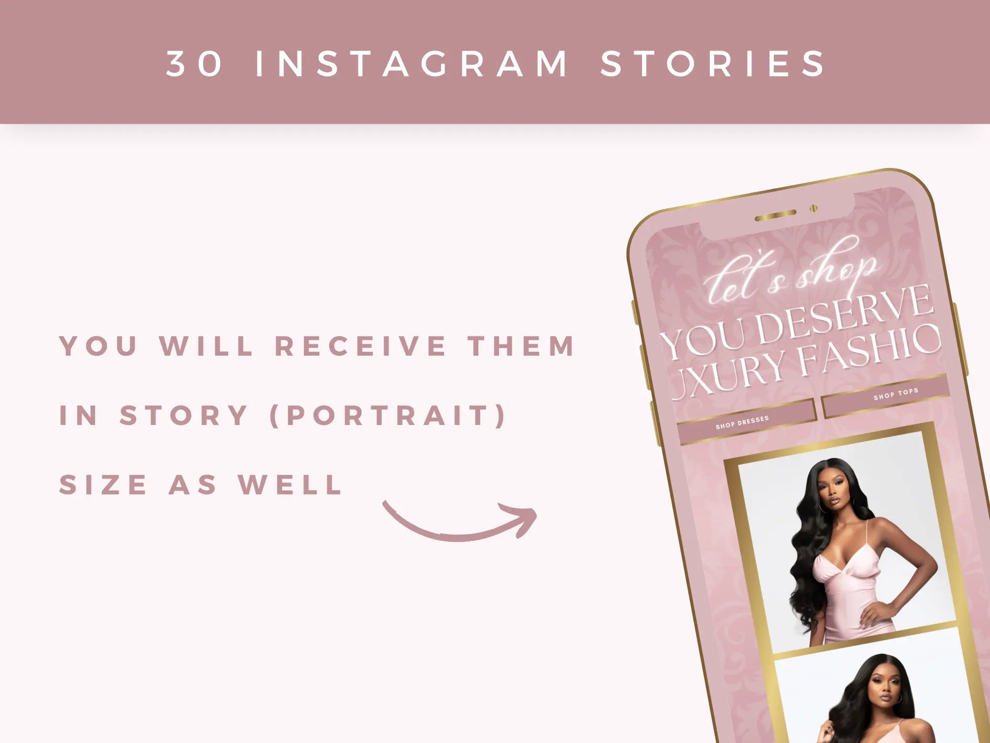30 Rose Gold Fashion Instagram Kit instagram stories