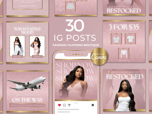 30 Rose Gold Fashion Instagram Kit 